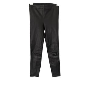 Vince Women's XS Black 100% Leather Pull On‎ Skinny Pants Leggings
